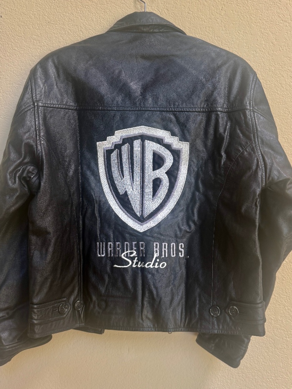 RARE Warner Bros Leather Looney Tunes Jacket Wm Sm Black Vintage 90's w Bag